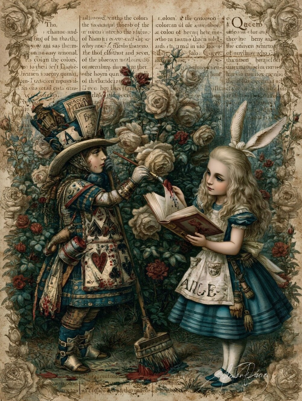 8pc=Alice Vintage Look Print Special